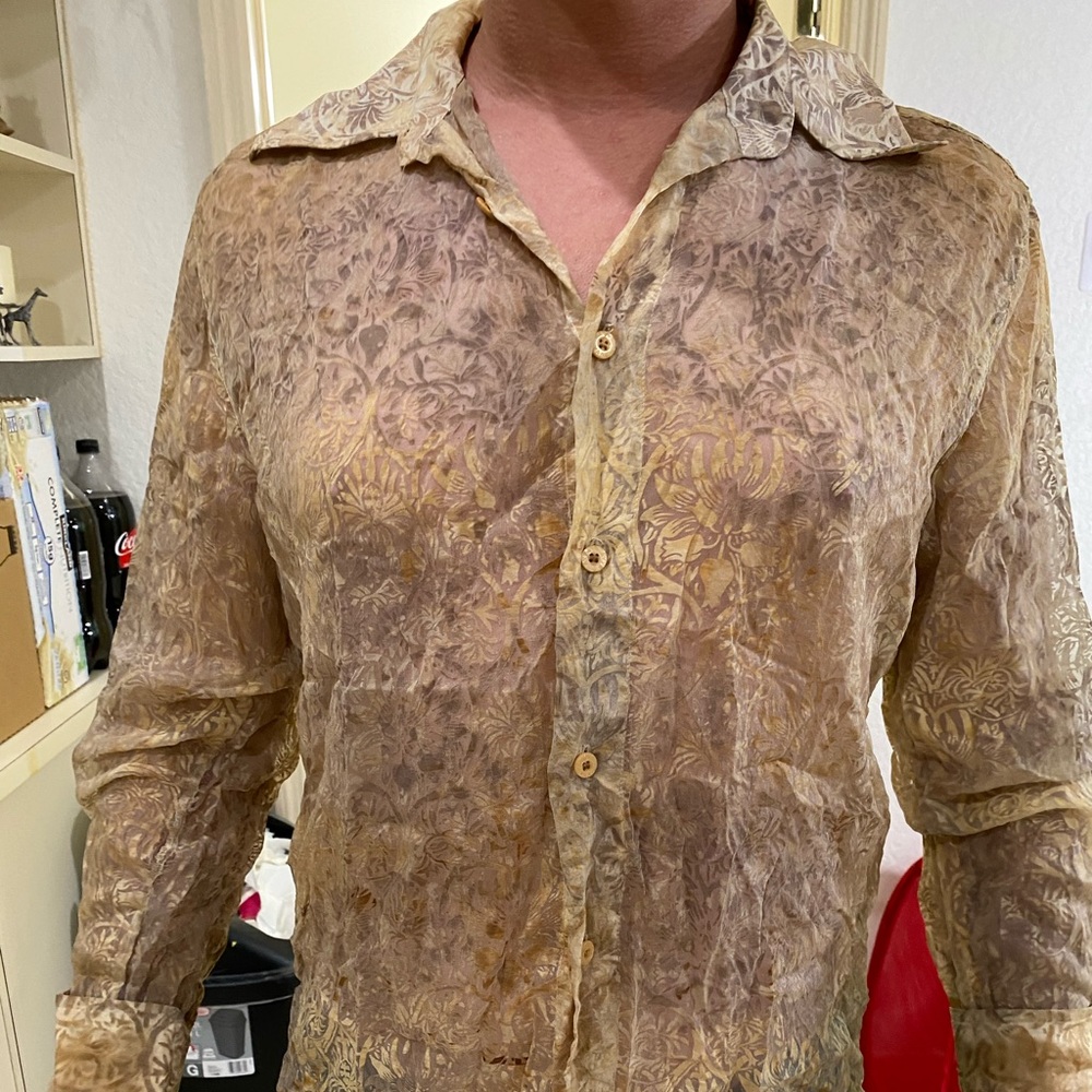 Avva button down sheer